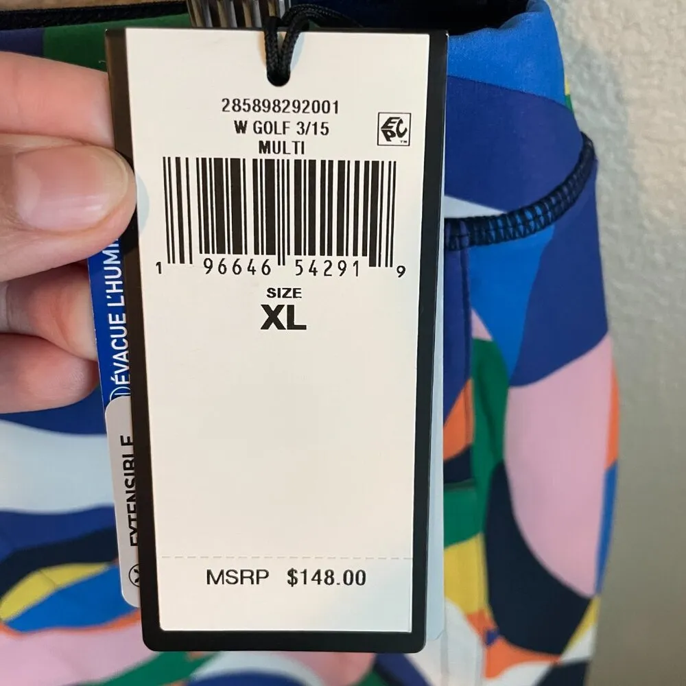 RLX Ralph Lauren Performance Skort Size XL Colorful Abstract Golf Pickleball Blue - Image 8