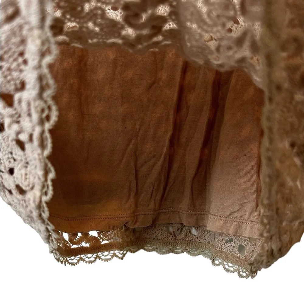 Free People Cream Crochet Bell Sleeve Boho Top Size Small - Image 6