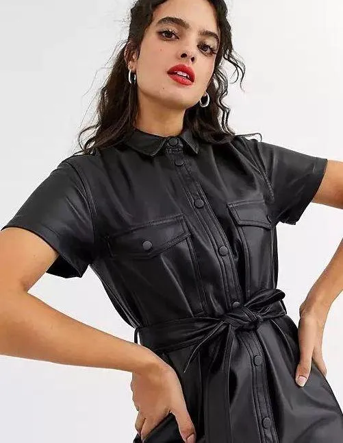 Faux Leather Dress - Image 4