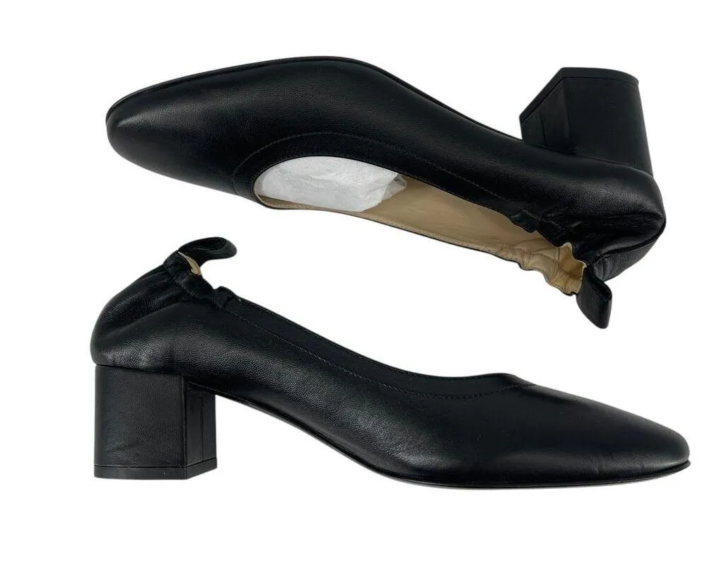 Everlane The Day Heel Pump Black Leather Round Toe Size 6.5 - Image 6