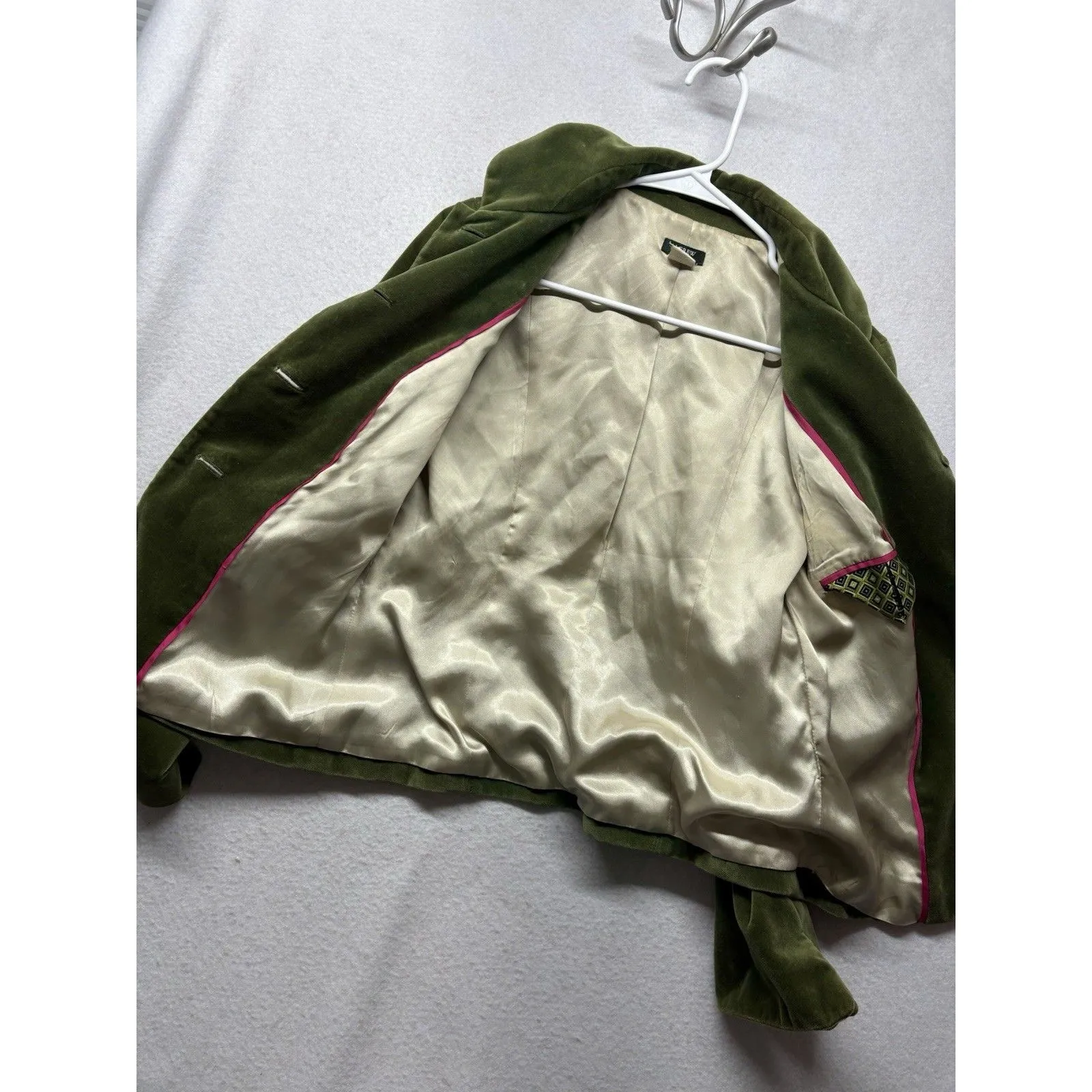 J. Crew 'Bella' Green Velvet Blazer Women’s Fitted Button Style #85794 Size 6 - Image 5