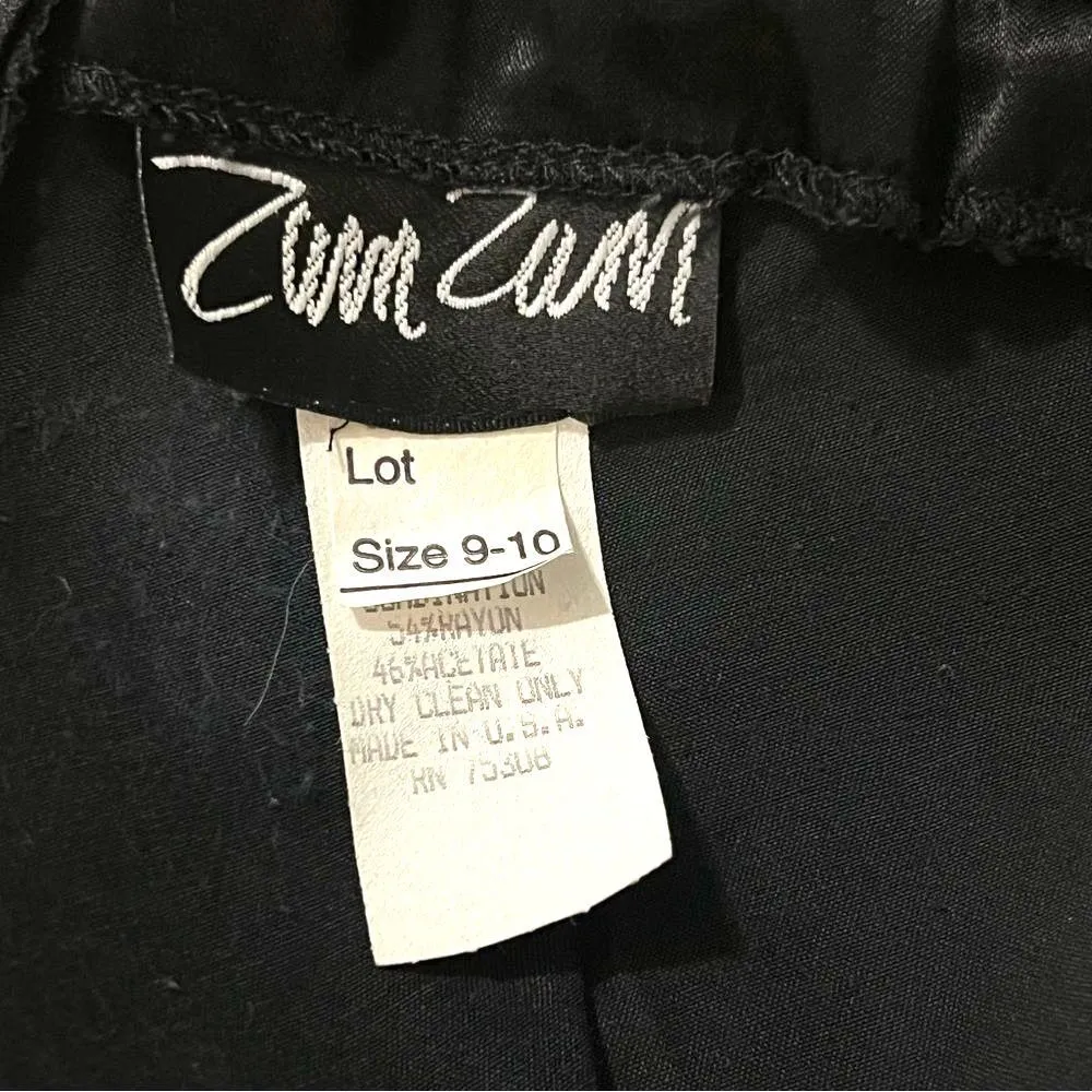 Vintage Zum Zum 90s Y2K Whimsigoth Satin Maxi Dress Size 9/10 Prom Dark Feminine Black - Image 6