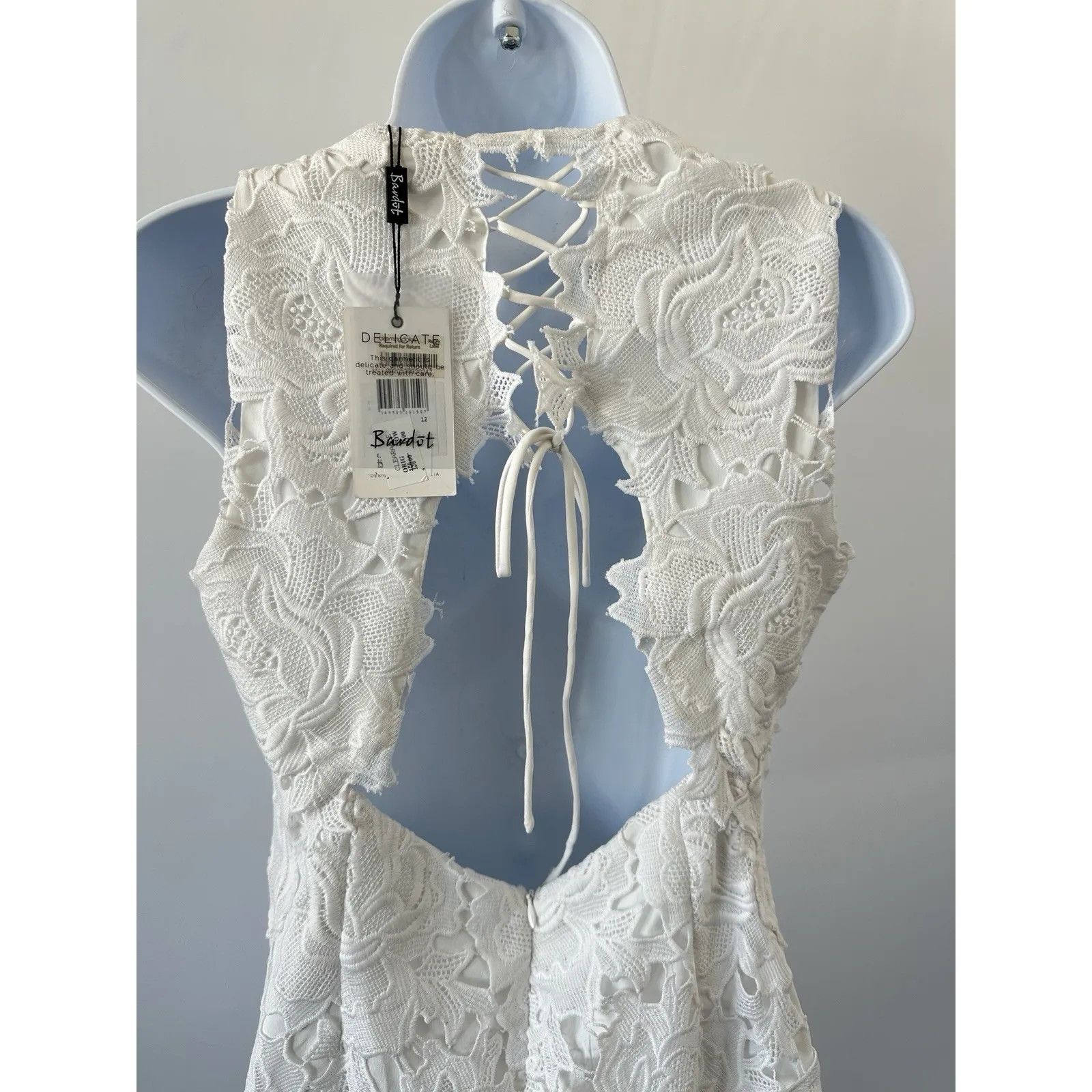 NWT!  Bardot Ivory Guipure Like Lace Dress Sz: 8  Summer Vacay (b15b) - Image 4