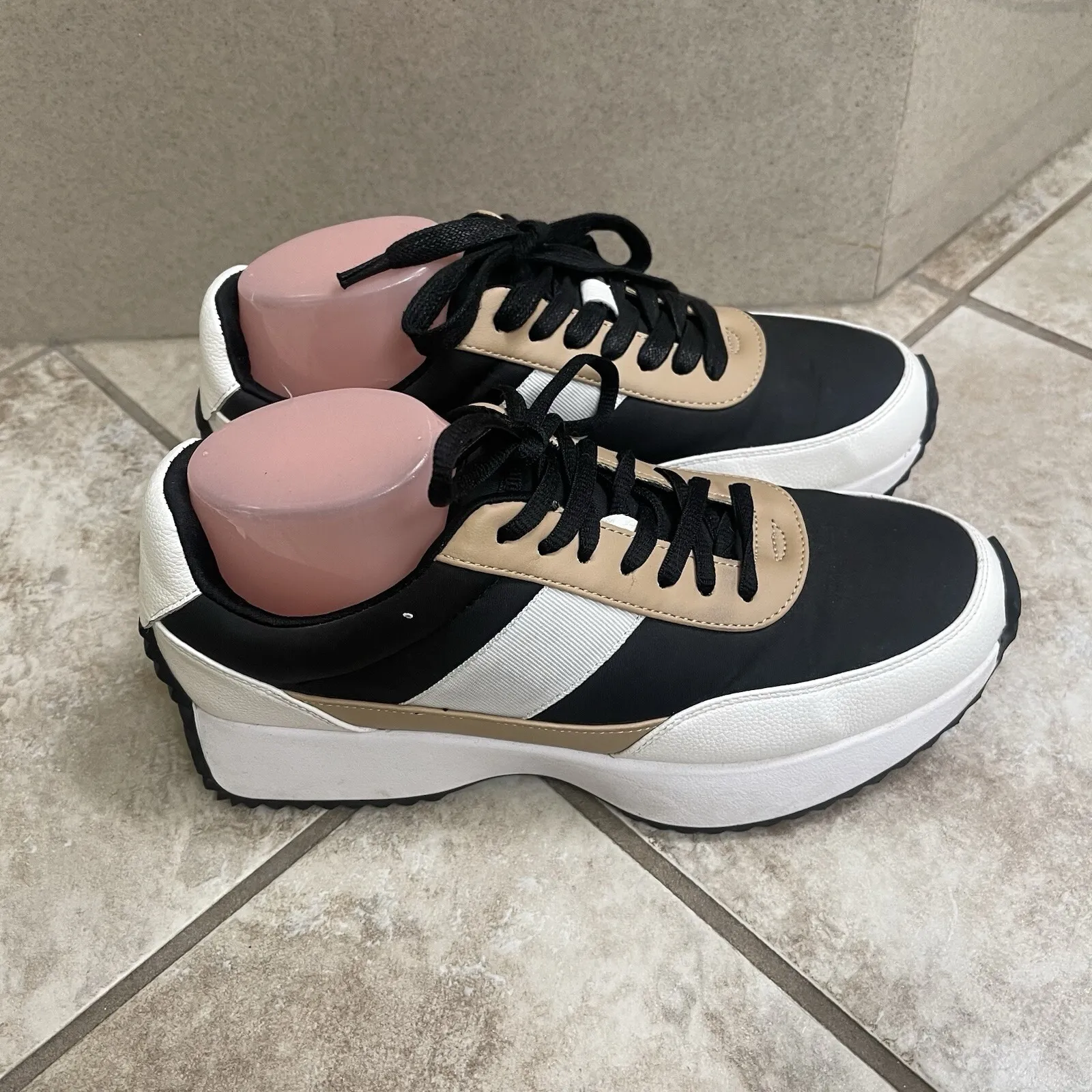 Dolce Vita Breela Platform Sneakers Shoes Black Tan & White Women's Size 9.5 - Image 4