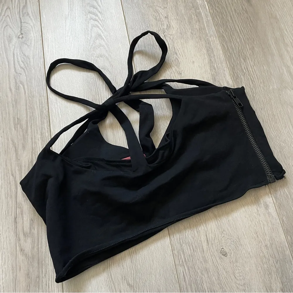 RuiRui Deng Top halter tube top floral womens Black (medium) avant garde edgy - Image 4