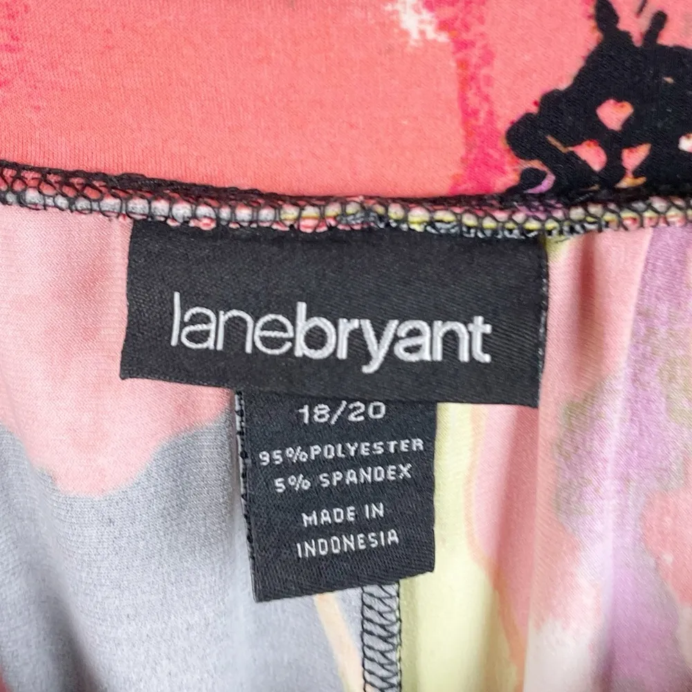 Lane Bryant Black Floral Print Cold Shoulder V-neck Stretch Dress Size 18/20 - Image 5