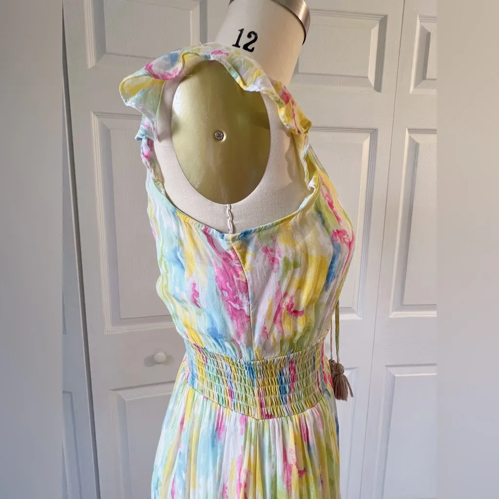 Anthropologie Watercolor Chiffon Sleeveless Maxi Dress - Image 8