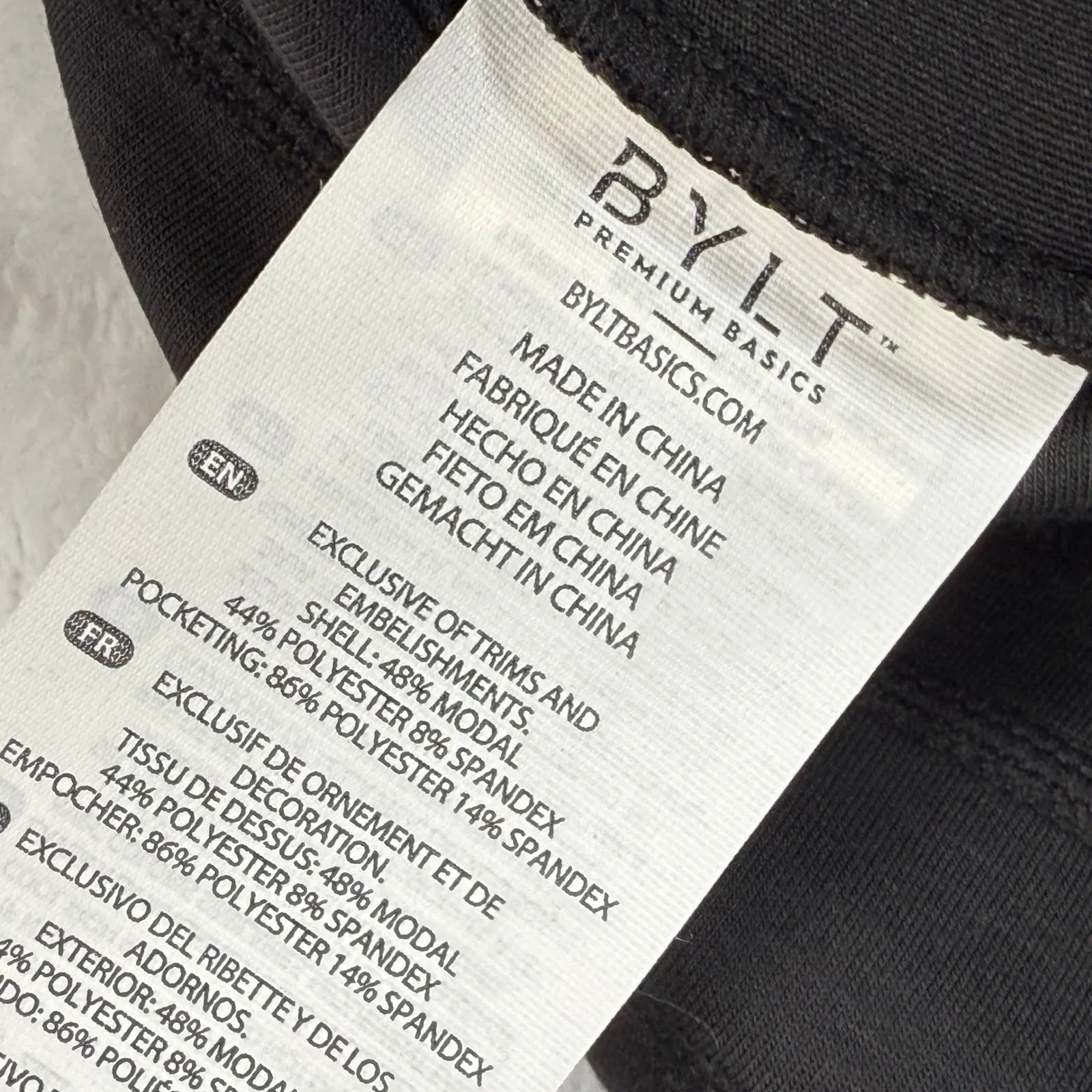 BYLT Premium Basics Lounge Pants Drawstring Pockets Split‎ Hem Black Size M Size M - Image 9