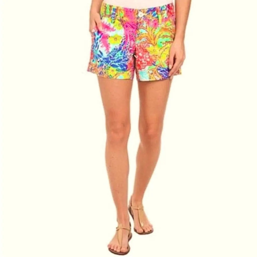 Lilly Pulitzer The Callahan‎ Short Women's Size 4 Fishing For Compliments Cotton - Image 2