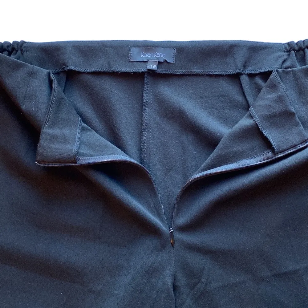 🖤 Karen Kane Stretch Front Zip Straight Leg Dress Pants, Black, No Pockets, 22W - Image 5