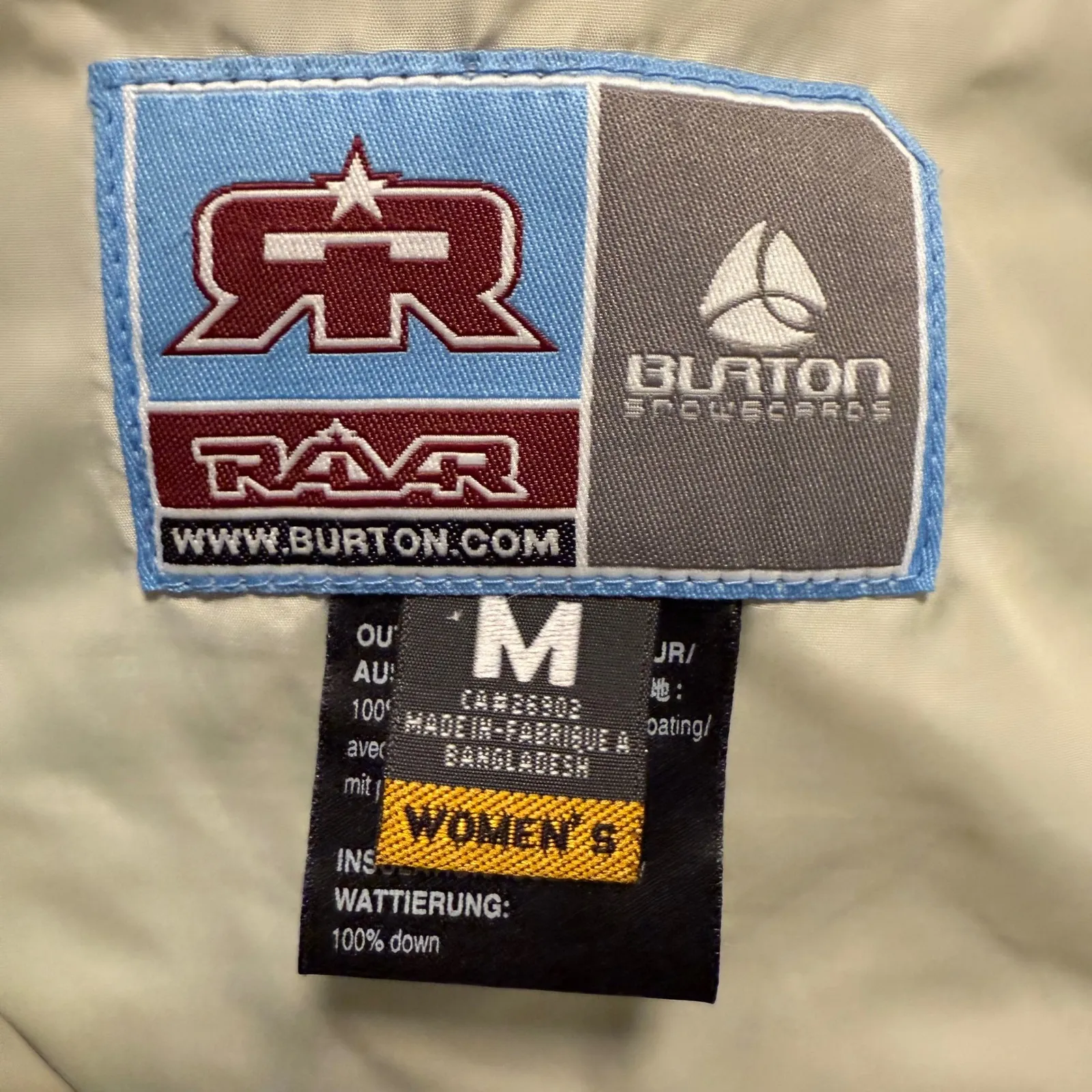 Burton RAR Womens Vest Puffer Quilted Hooded Down Filled Grey Size Medium - Image 5