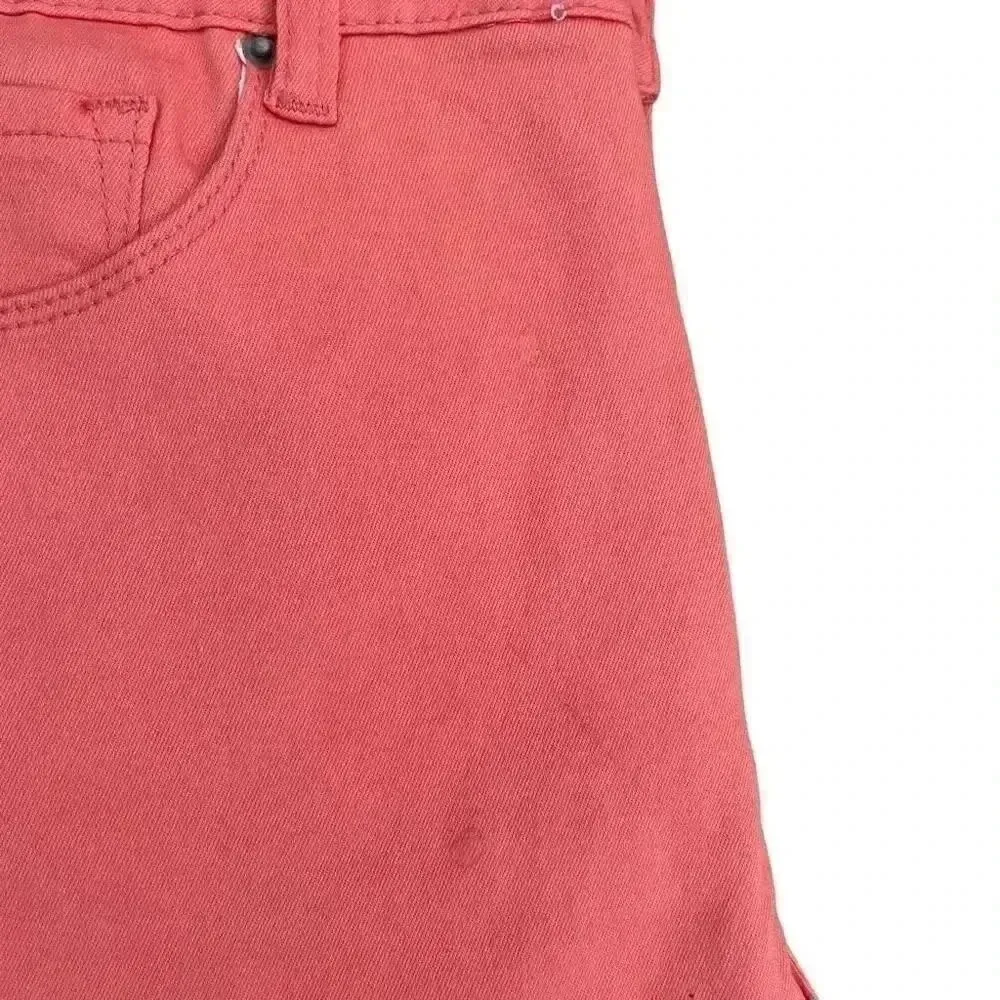 Nanette Hamilton Skinny Coral Cotton Blend Mid Rise Raw Hem Womens’ Jeans SZ 10 Pink - Image 6