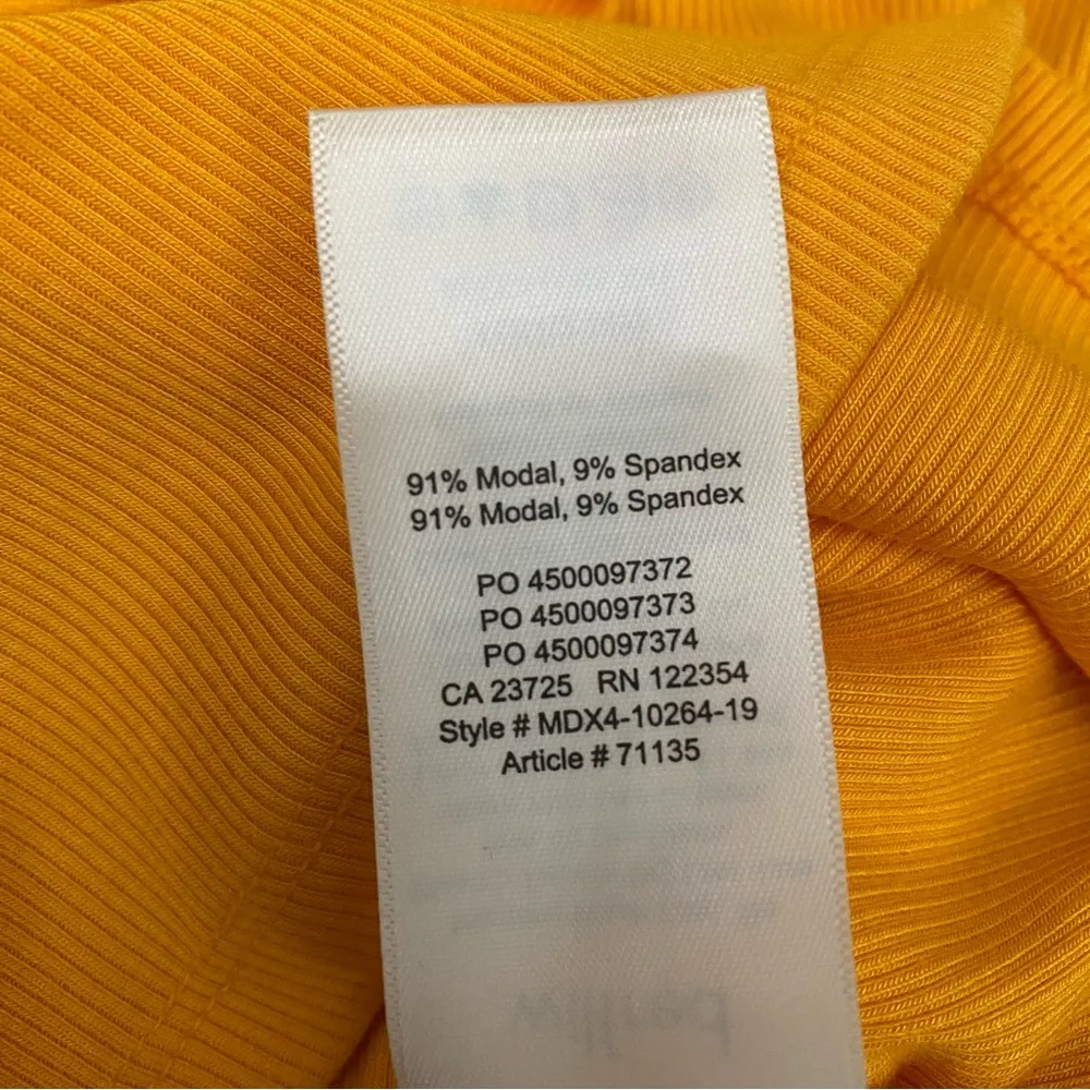 Aritzia Wilfred Yellow Ribbed flutter ruffle v neck top Size XXS - Image 4