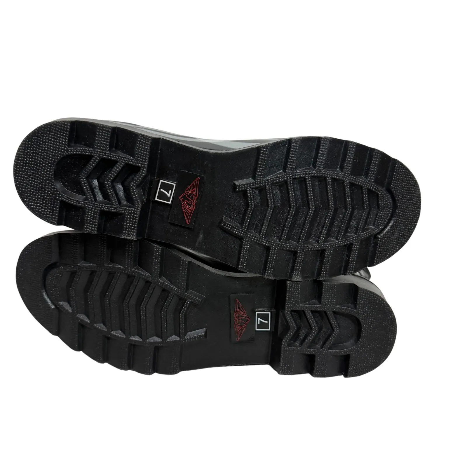 Womens Plaid Chelsea Ankle Rain Boots Black White Gray Size 7 Pull On - Image 5