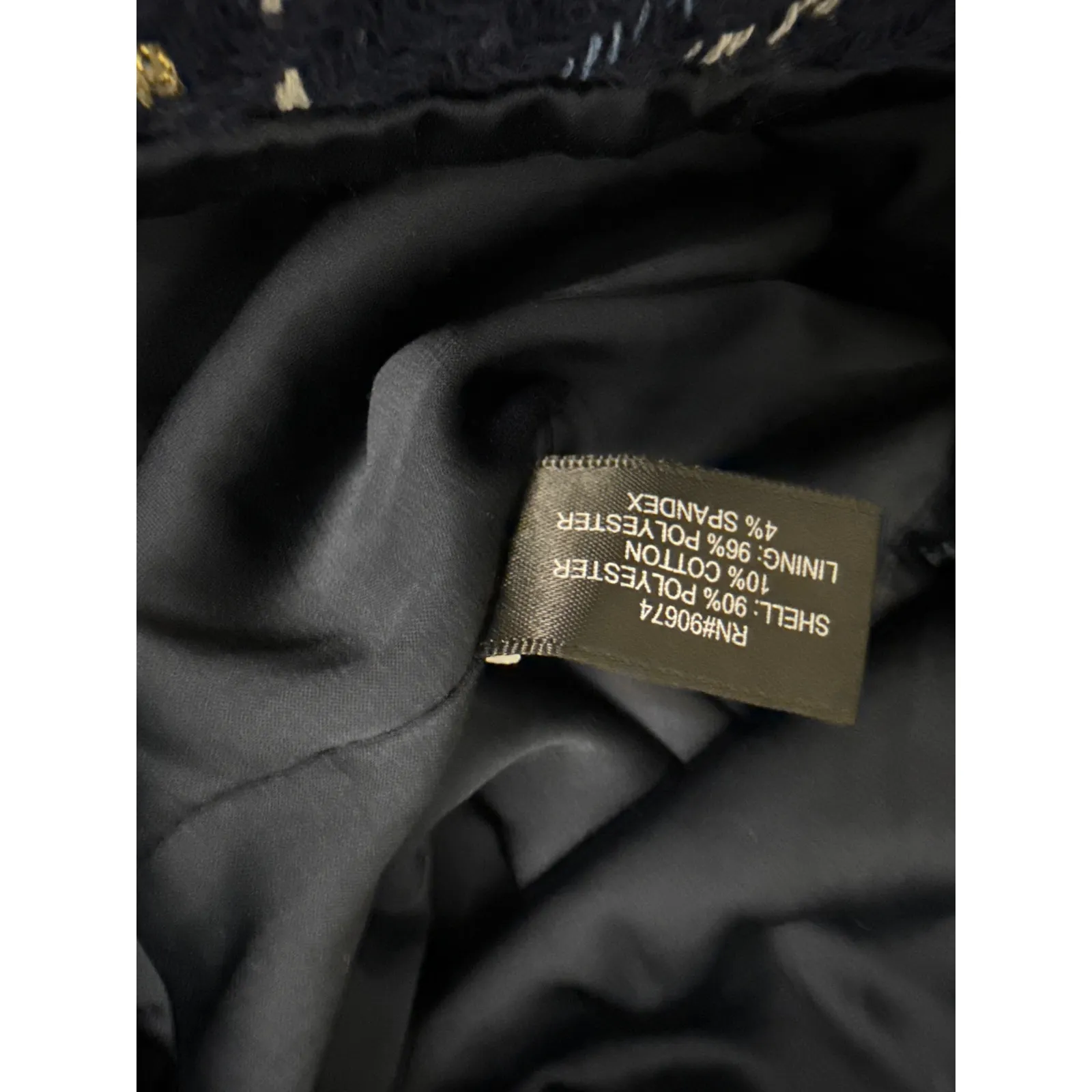 Boston Proper Preppy Professional Blue Plaid Tweed Mini Skirt Size 14 - Image 4