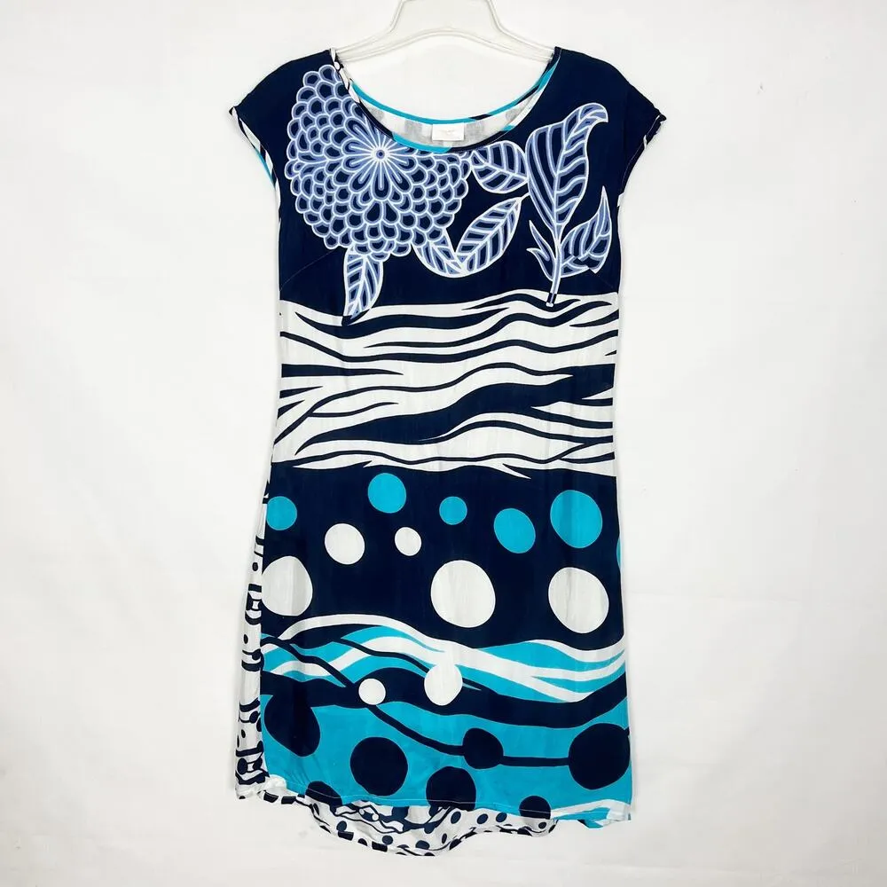 Star India Womens Nautical Shift Dress Medium Novelty Coastal Beachy Festival Blue - Image 2