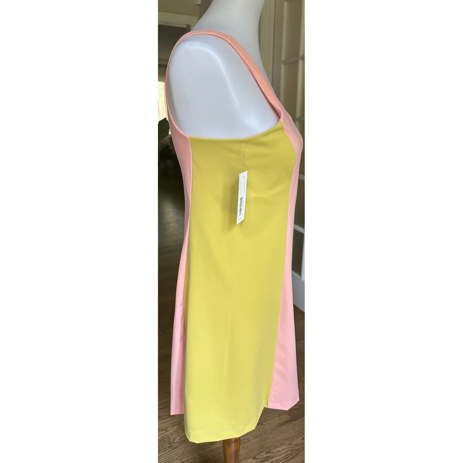 Outdoor Voices One Shoulder Dress Medium Nectarine Dijon Colorblock NWT - Image 7