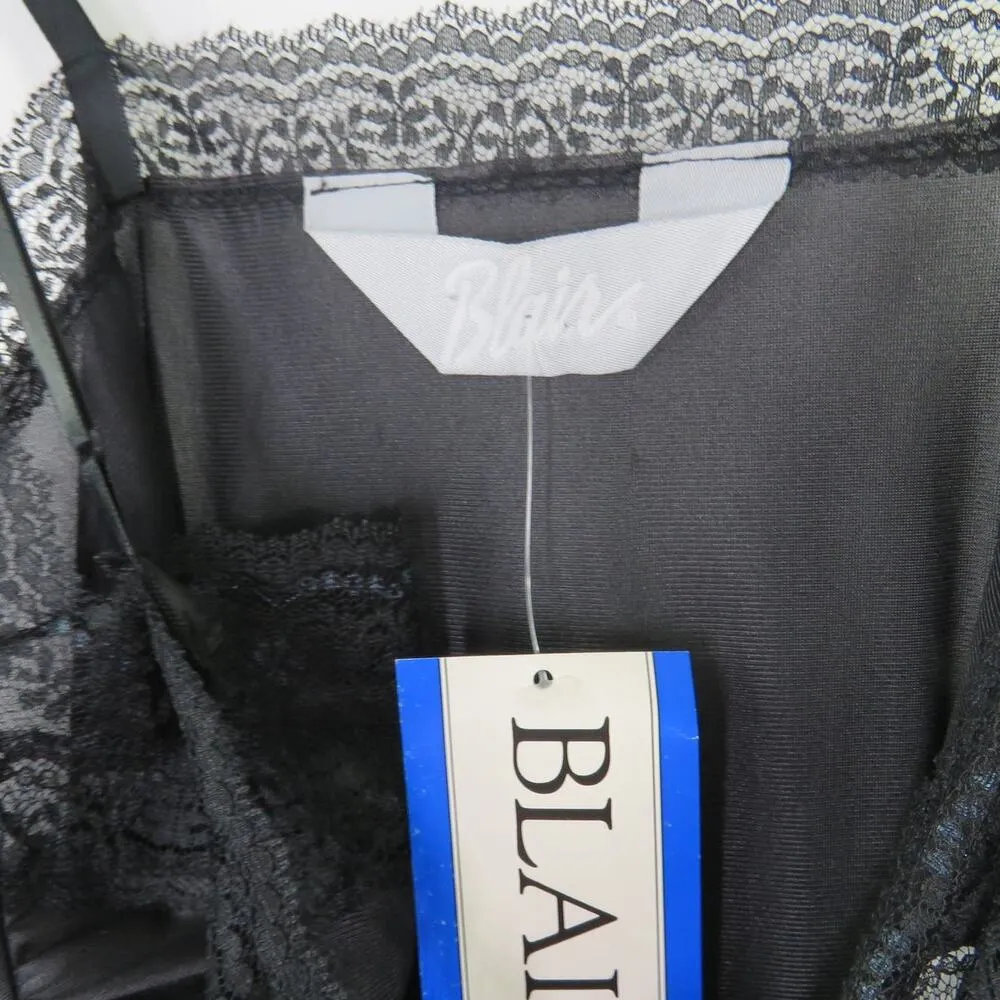 Blair 1980s Vintage Black Lace Slip Lingerie Deadstock NWT Sexy Boudoir Chemise - Image 7