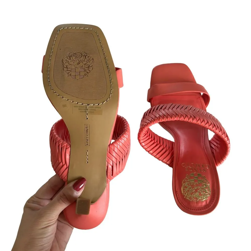 Vince Camuto Emoelee Ultra Coral Woven Strap
Tapered Heel Sandals Size 8 - Image 7