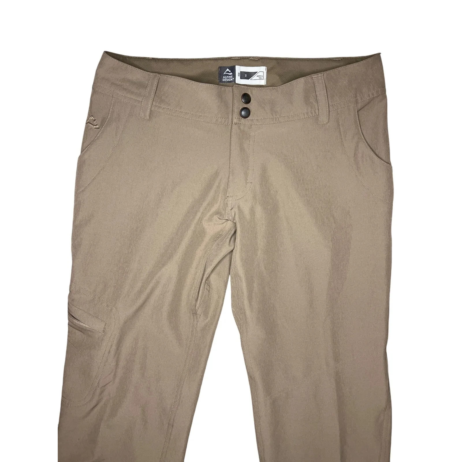 Alpine Design Women's Stretch UPF Protection‎ Water Repellant Pants Khaki  2 EUC - Image 2