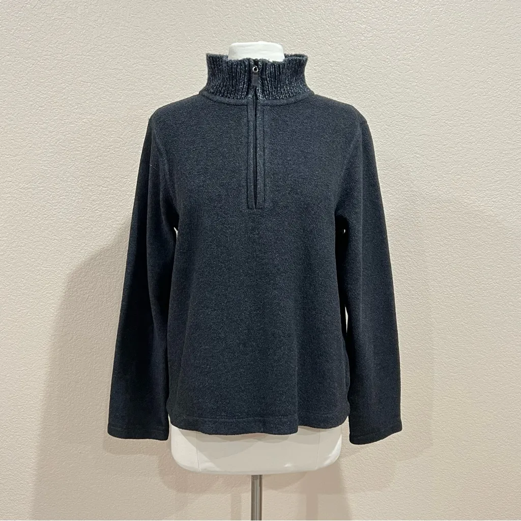 Eddie Bauer Charcoal Grey Birch Valley Fleece Mock 1/4 Zip Pullover Size Medium - Image 7