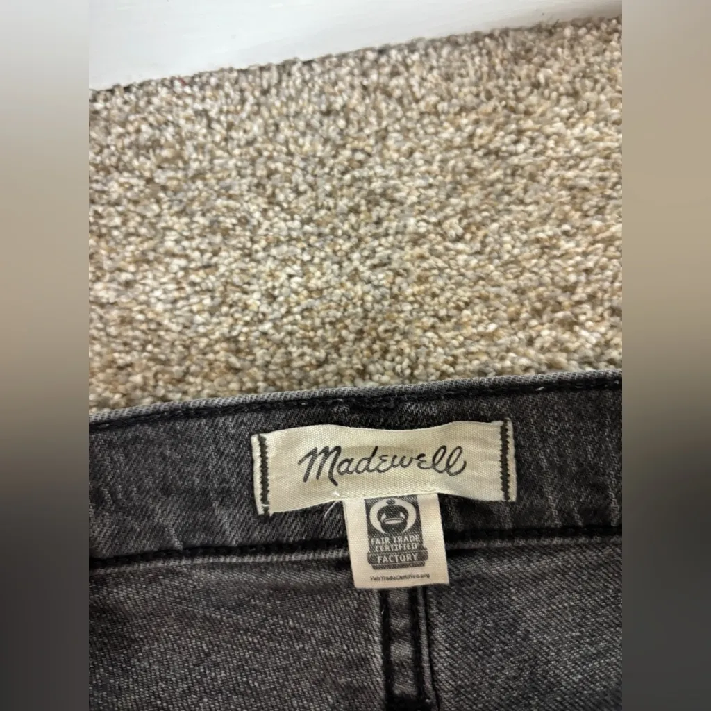 Madewell Jeans Womens 27 Tall Perfect Vintage Straight High Rise Raw Hem Black - Image 2