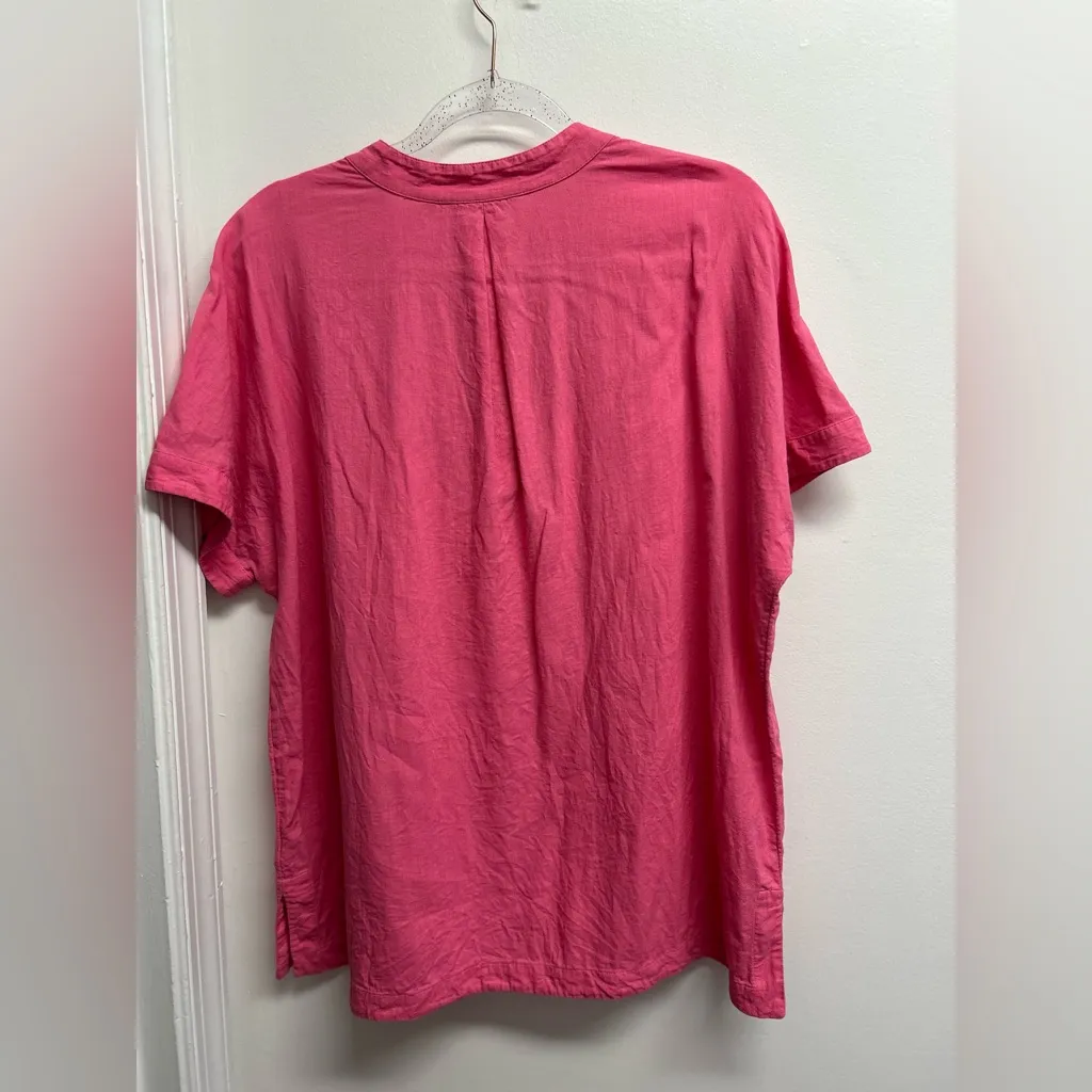 Soft Surroundings Hot Pink Linen Blend Tunic with Beaded Trim - Image 3