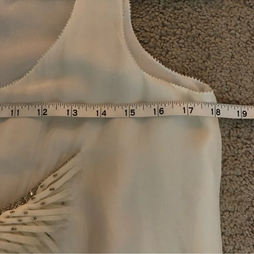 Mark and James by Badgley Mischka silk blouse with jeweled bird sz small - Image 6