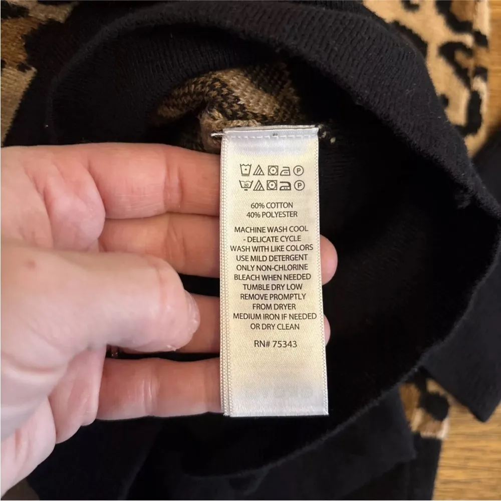 Rachel Zoe Cheetah Full Zip Sweater Cardigan Animal Print Fall Cozy Pockets SZ S - Image 13