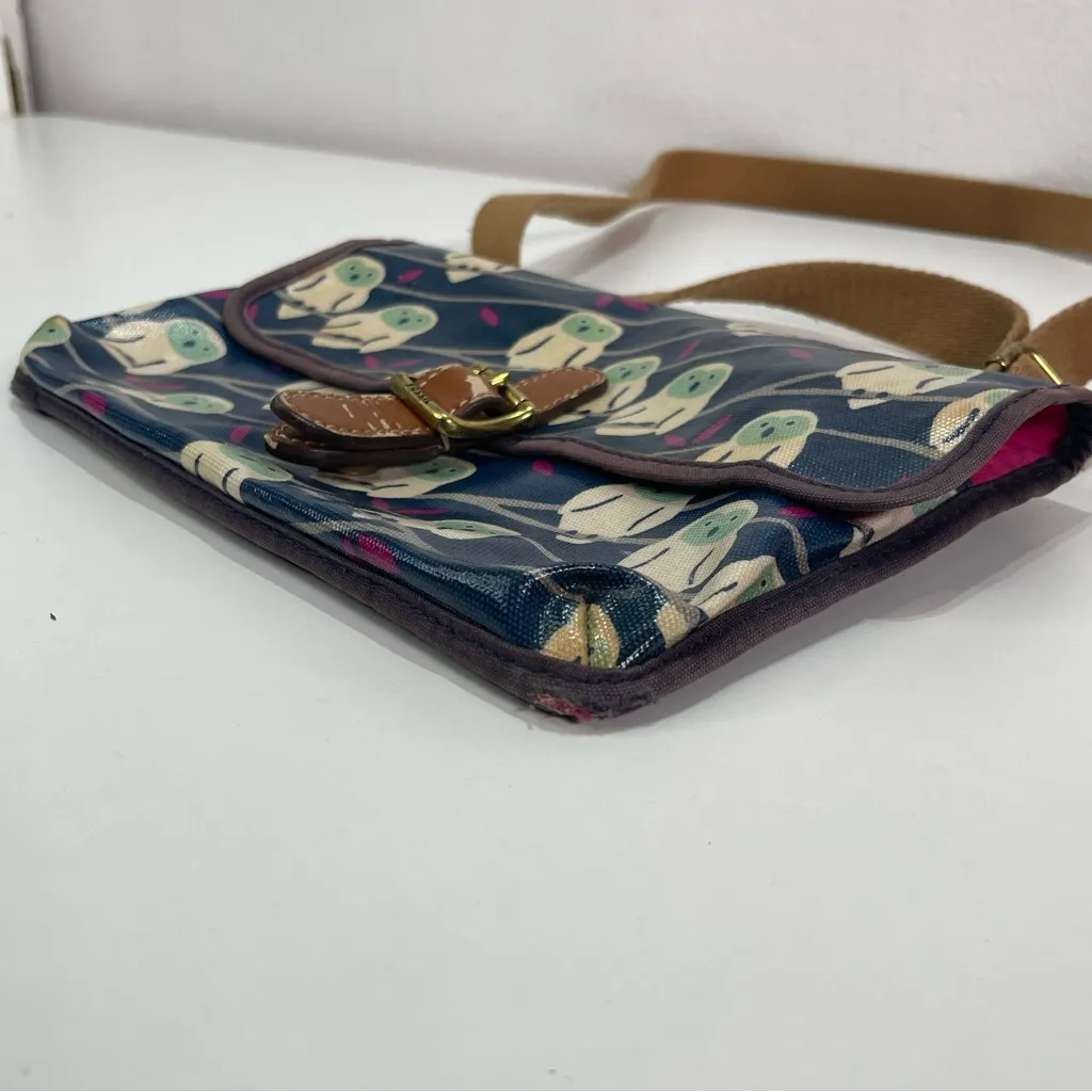 Fossil  Navy Owl Print Small  Crossbody Shoulder Bag Purse Cute Bohemian - Image 8