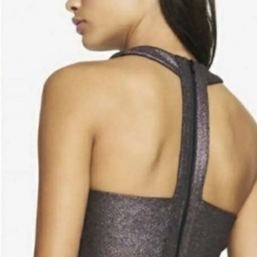 EXPRESS Womens Metallic Crop Top Size XS Zip Closure in Back - Image 4