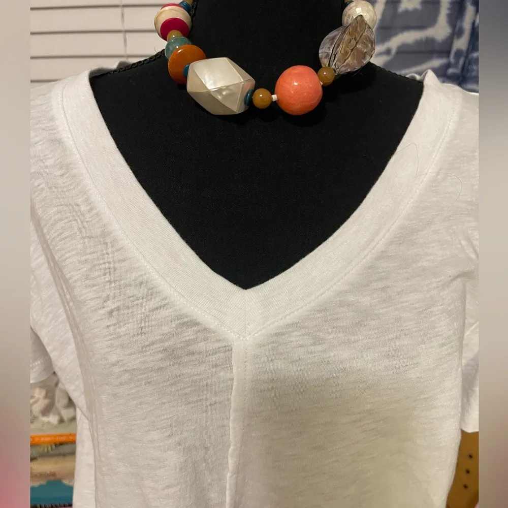 🆕NWT  Z Supply Asher V Neck Tee White Size Large 100% Cotton Relaxed Fit - Image 6