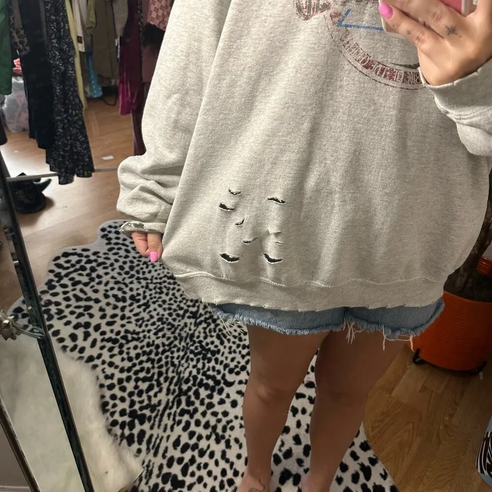 Pink Floyd Crew Neck Distressed Pullover Sweatshirt Gray Size 1X - Image 7