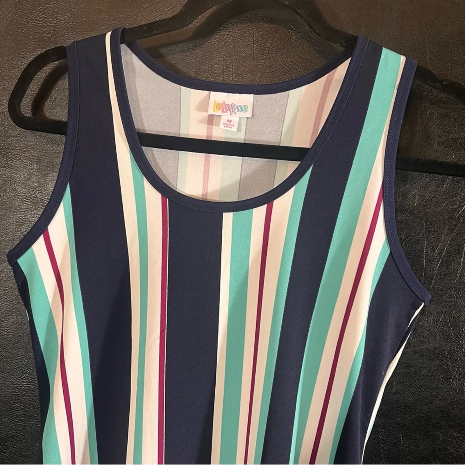 LuLaRoe Blue Stripe Tank‎ Top Size Medium - Image 3