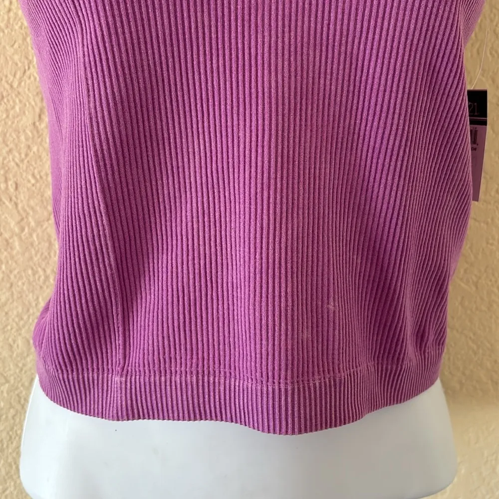Purple ribbed tank Size L NEW - Image 3