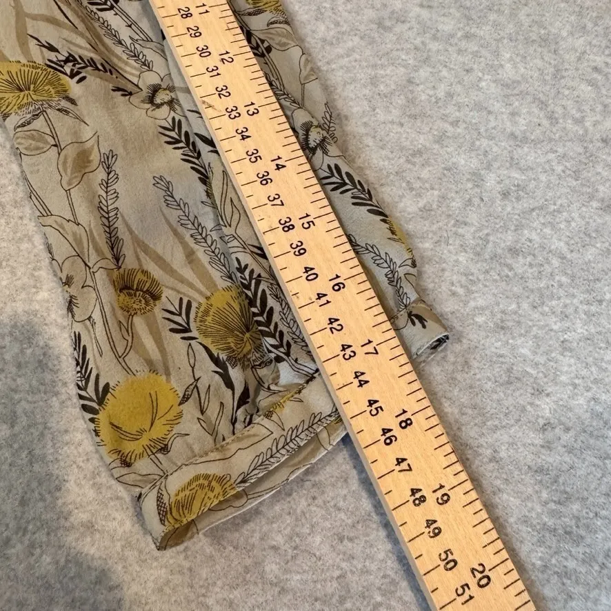 Vintage Y2K Viola Silk Babydoll Top Womens 8 Floral Romantic Grunge Forest Fairy Green - Image 14