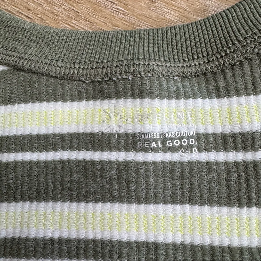 Aerie Offline Striped Green Crop Top - Image 5