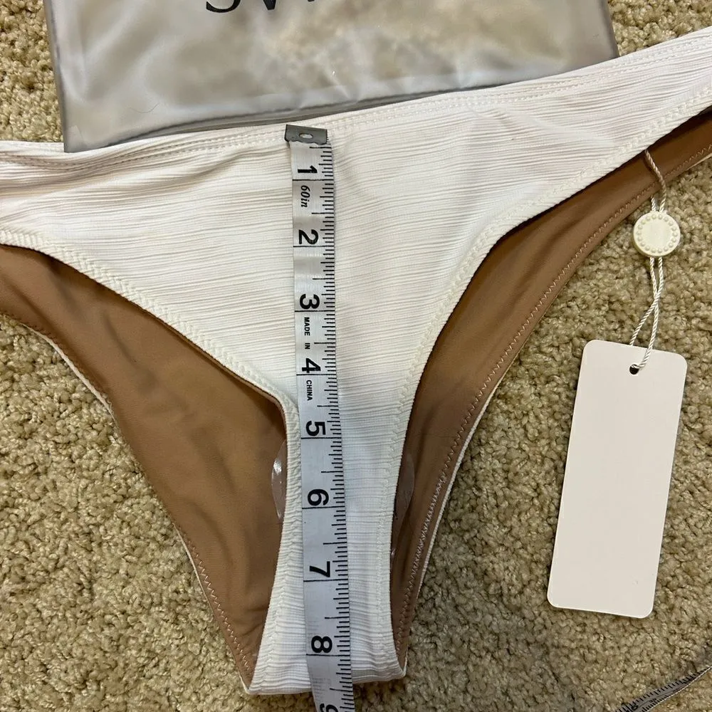 🆕 For‎ Love & Lemons swim cream bikini bottom size L BIN N - Image 7