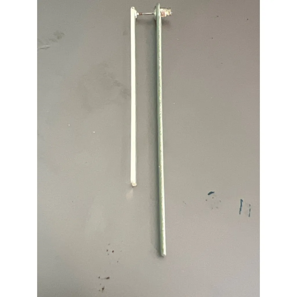 Vtg Silver Tone Green Double Bar Earrings Front Back 3.25" Long Estate Minimal - Image 3