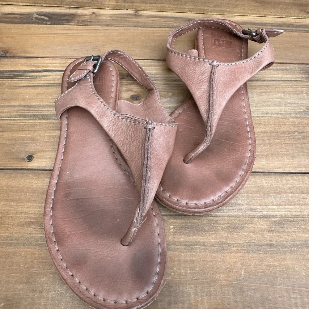 Brown Leather Thong Buckle Sandal Sz 7.5 - Image 6