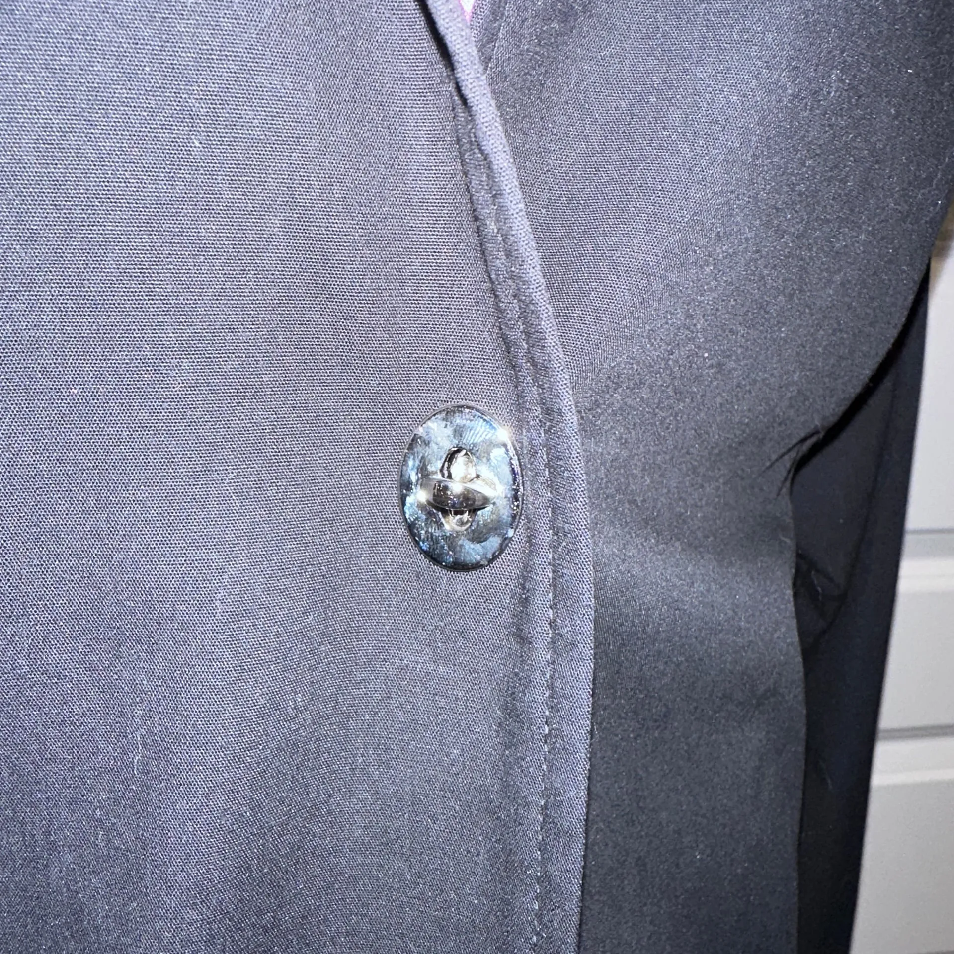 Dennis Basso Water Resistant Button Front Rain Jacket with Printed Lining - Image 7