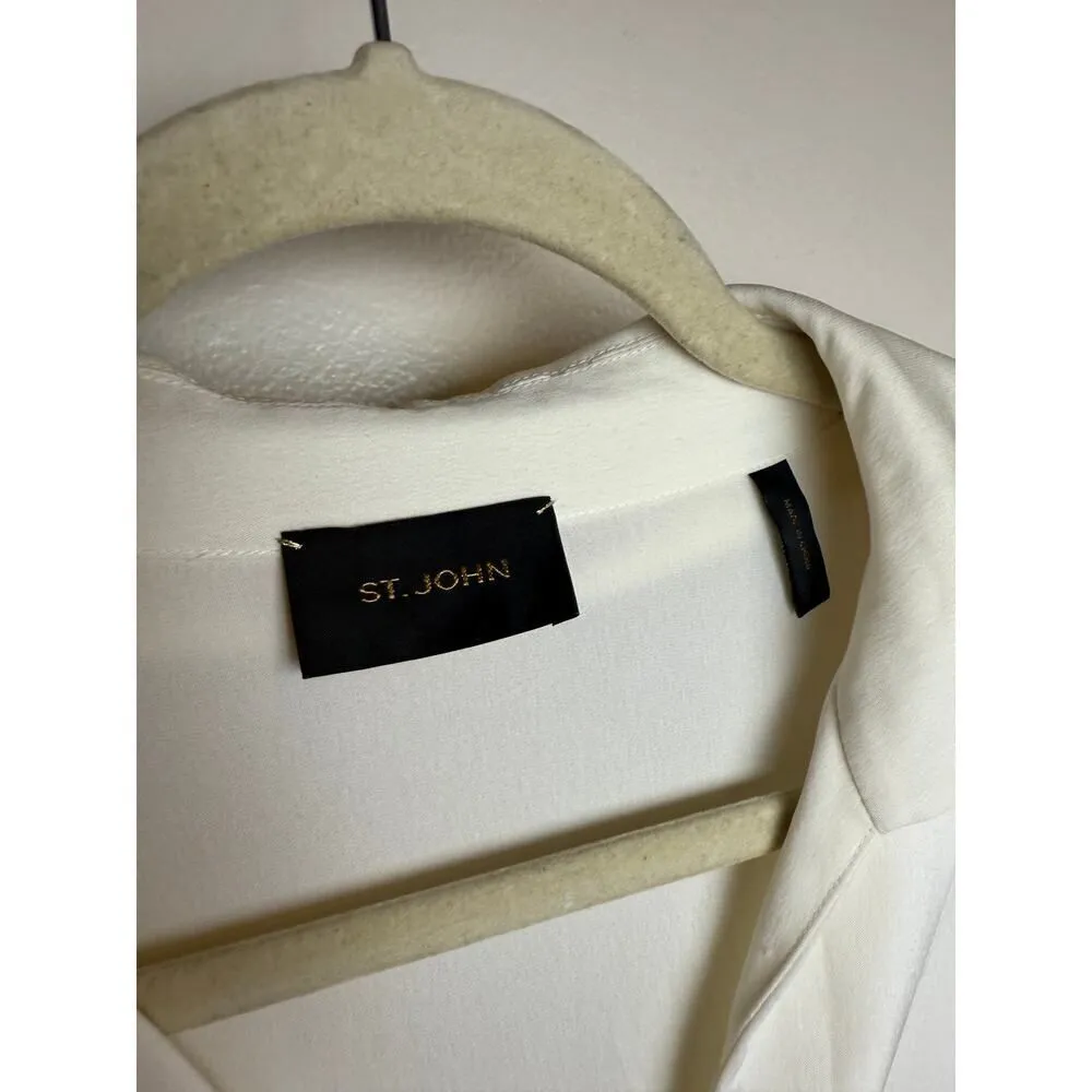 St. John Cream Silk Blouse Women's Sz. 10 - Image 5