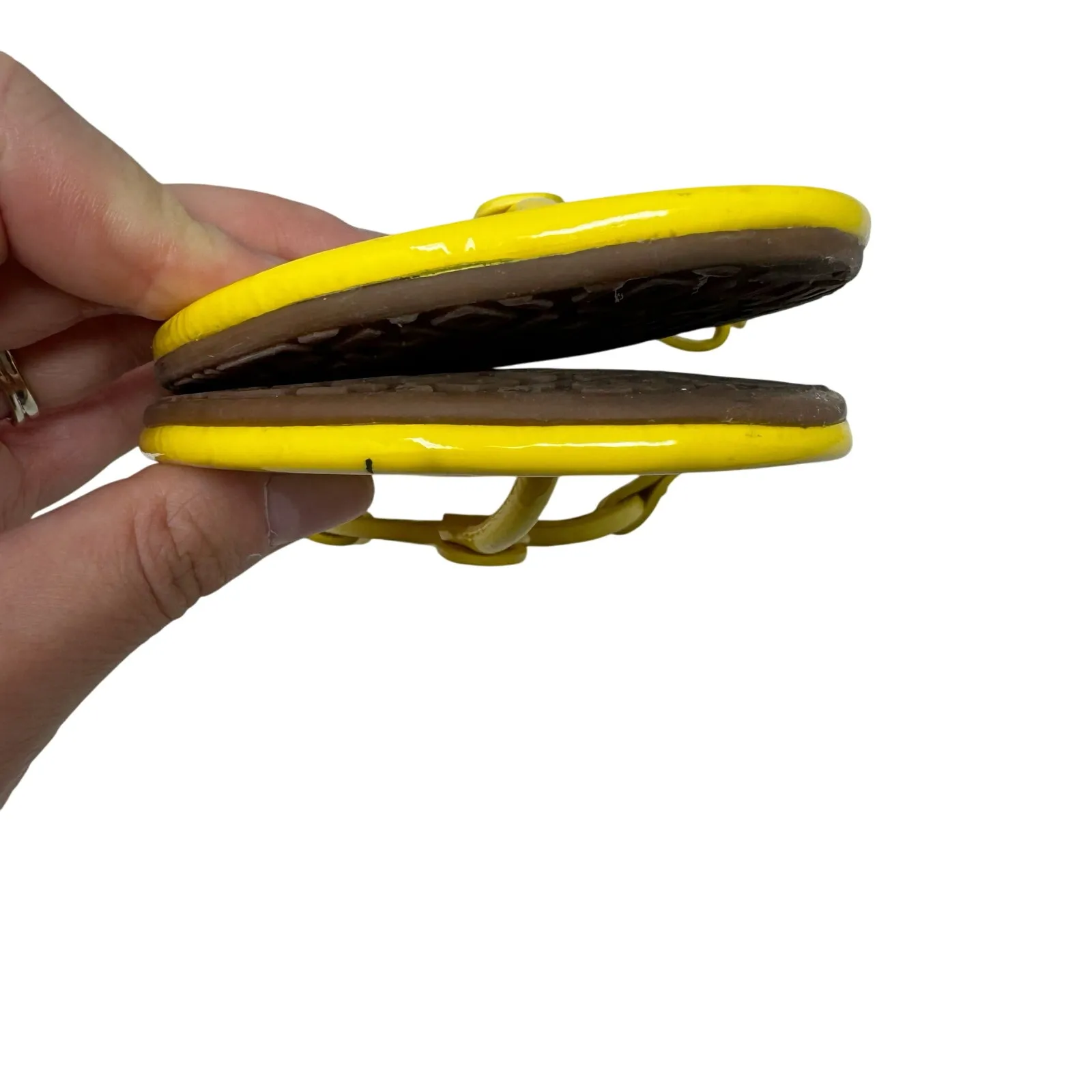 TORY BURCH Yellow Patent Leather Naplak Miller Logo Sandals Slides Flip Flops 7 - Image 8