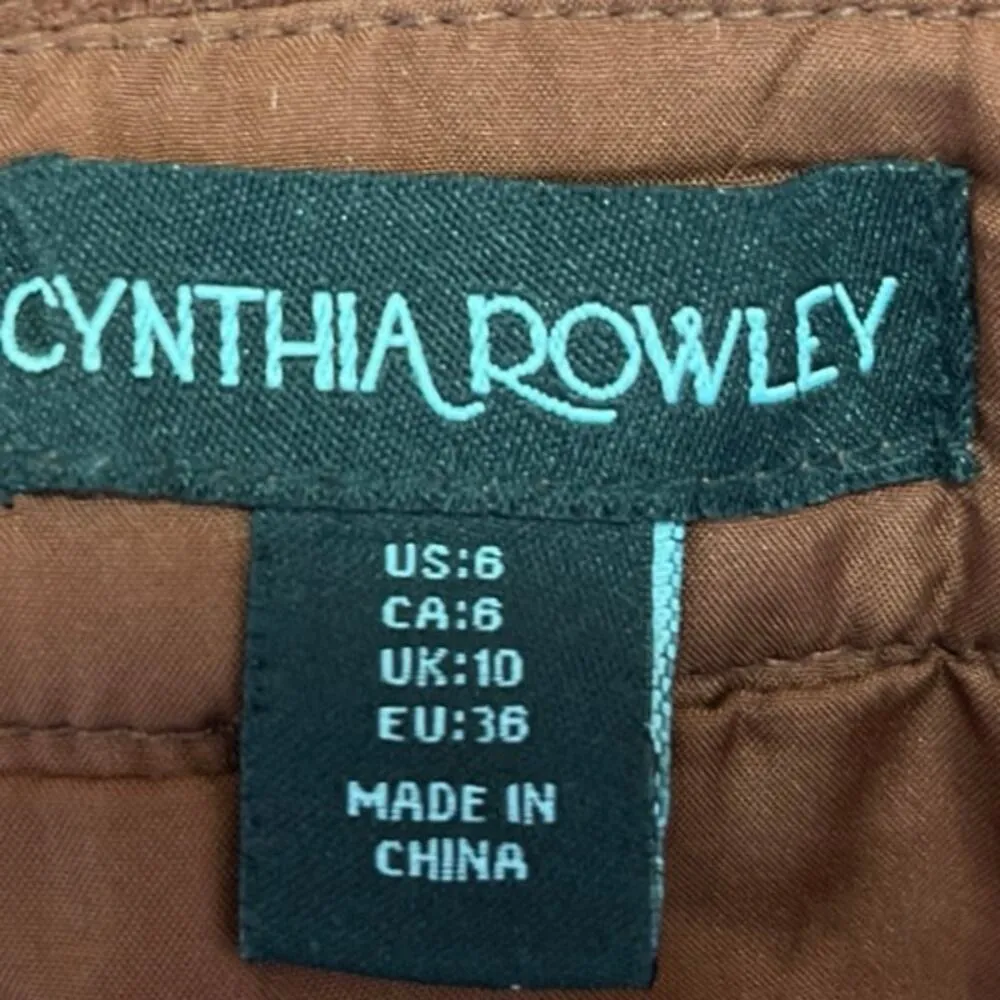 Cynthia Rowley Women's Brown Wool Zipper Knee Length Straight Pencil Skirt Sz 6 - Image 4