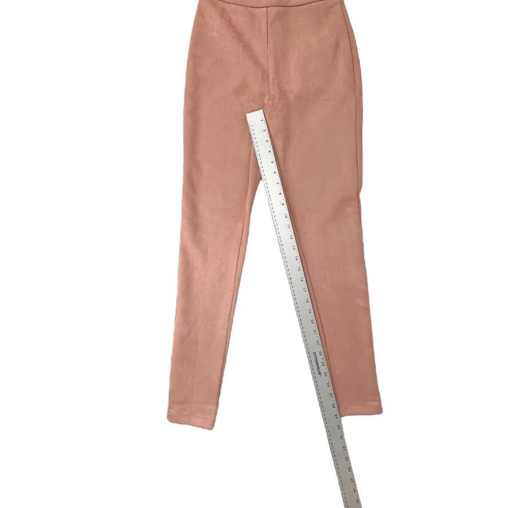 L'Atiste By Amy Light Brown Taupe Faux Suede Crop Tube‎ Top Pants Set Size Small - Image 3