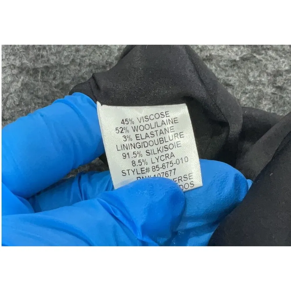 Alice + Olivia Sleeveless Mini Black Wool Dress Sz 2 Minimalist Party Metal Goth - Image 7