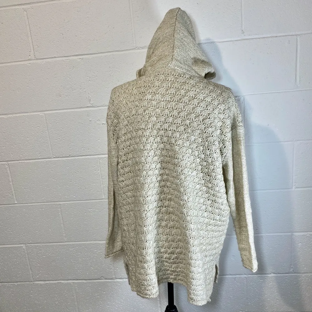 Love Stitch Oatmeal Beige Chunky Hoodie Zip Up & Toggle Knit Closure Cardigan - Image 8