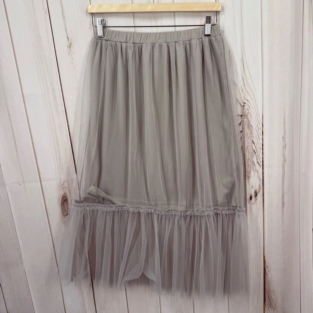 Favlux Women’s Medium Grey Tulle Ruffle Skirt Whimsical Fairy - Image 4