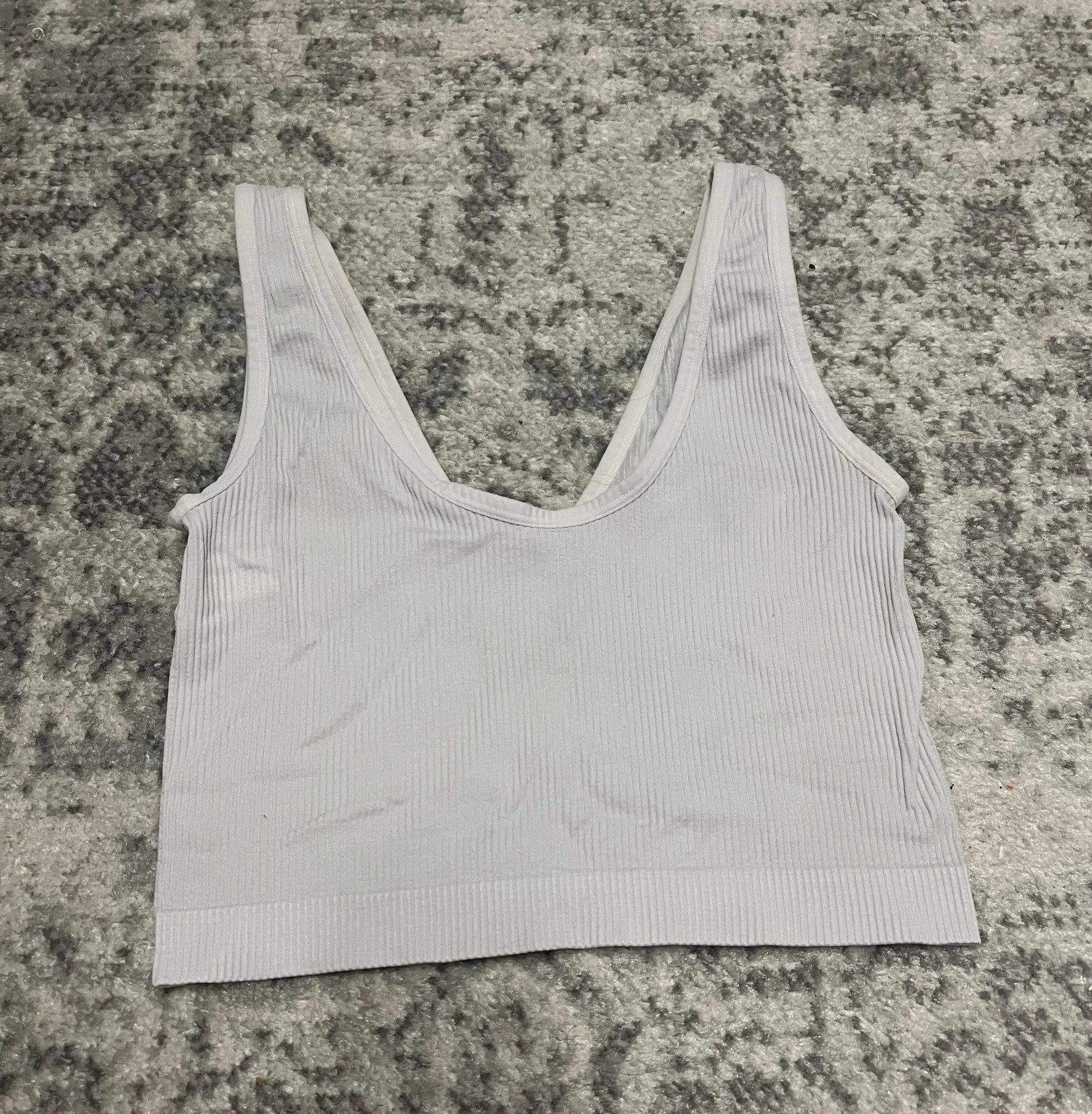 White  Ribbed Tank - Image 2