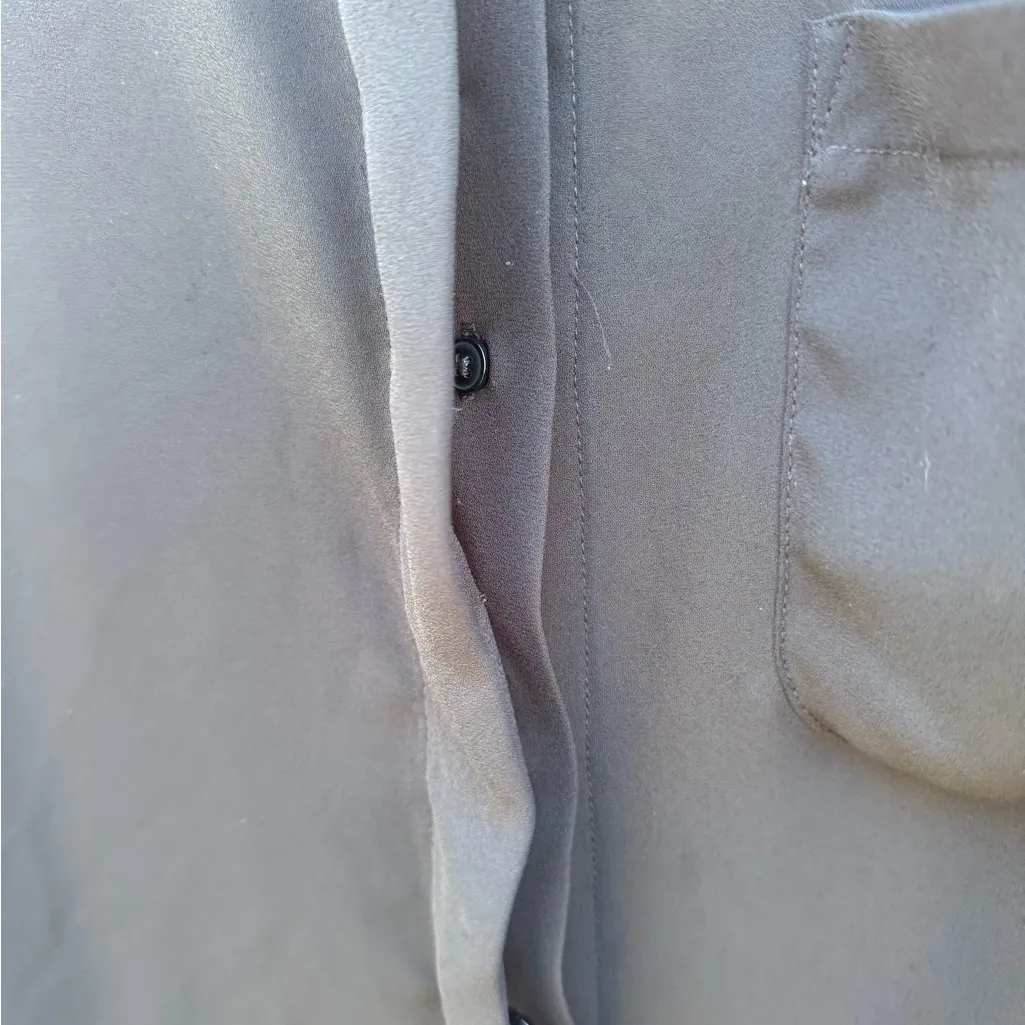 Ann Taylor Loft Black Semi Sheer Chiffon Sleeveless Top Women Large Patch Pocket - Image 4